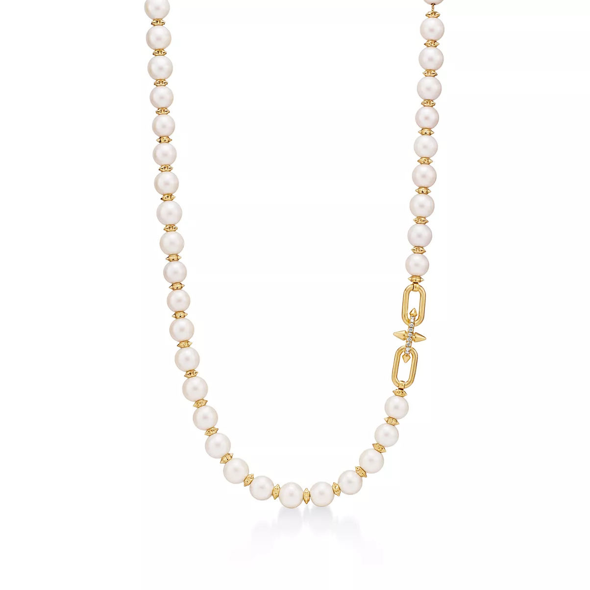 Collana con perle in oro giallo e diamanti