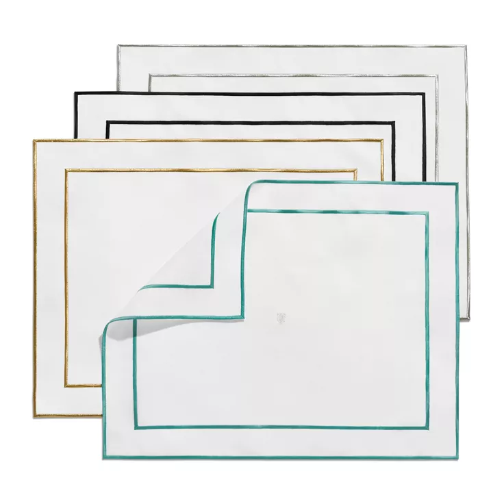Tiffany Home Essentials:Embroidered Placemats in Linen, Set of Four, 2