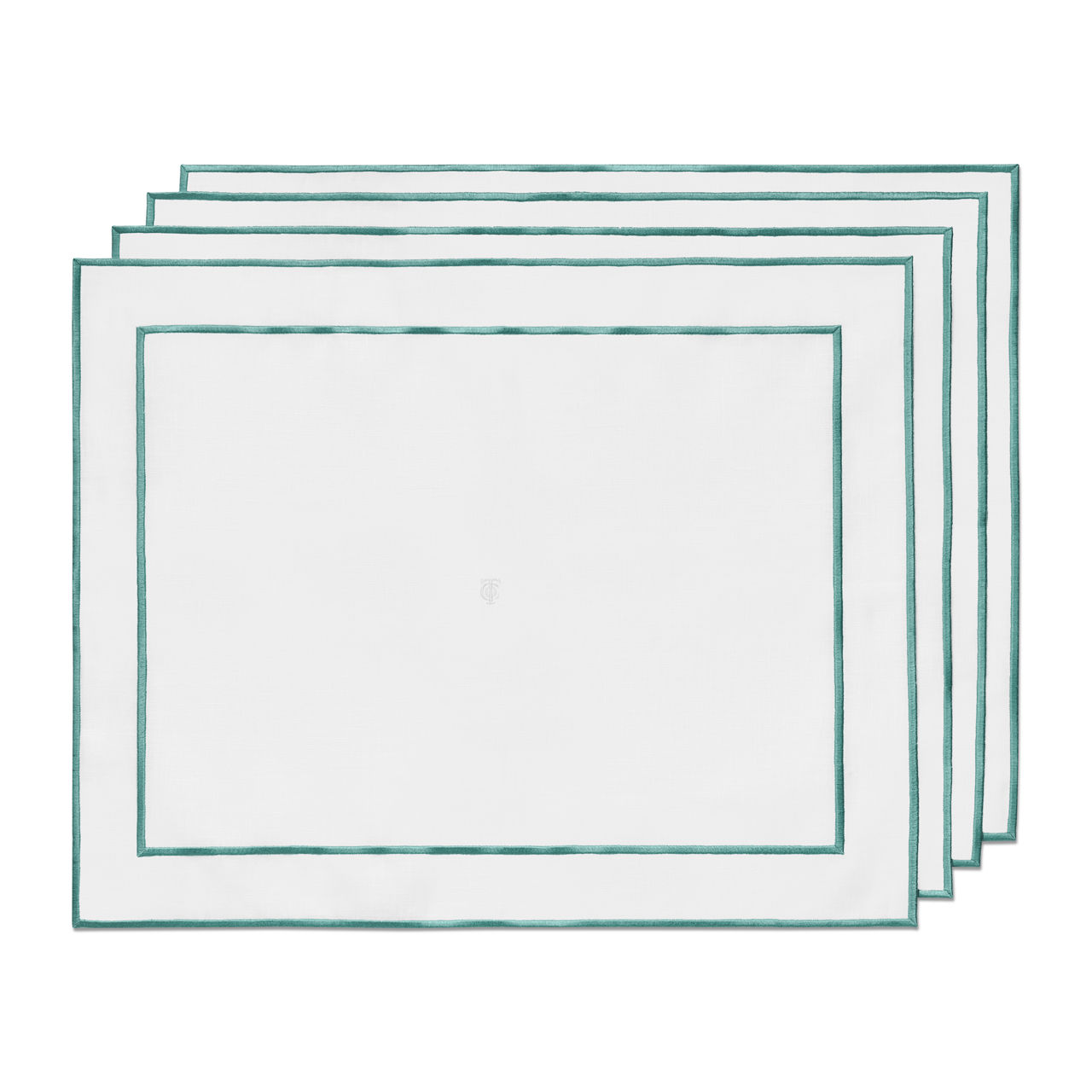 Embroidered Placemats in Linen, Set of Four