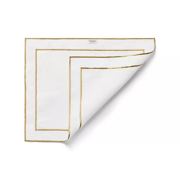 Embroidered Placemats in Linen, Set of Four