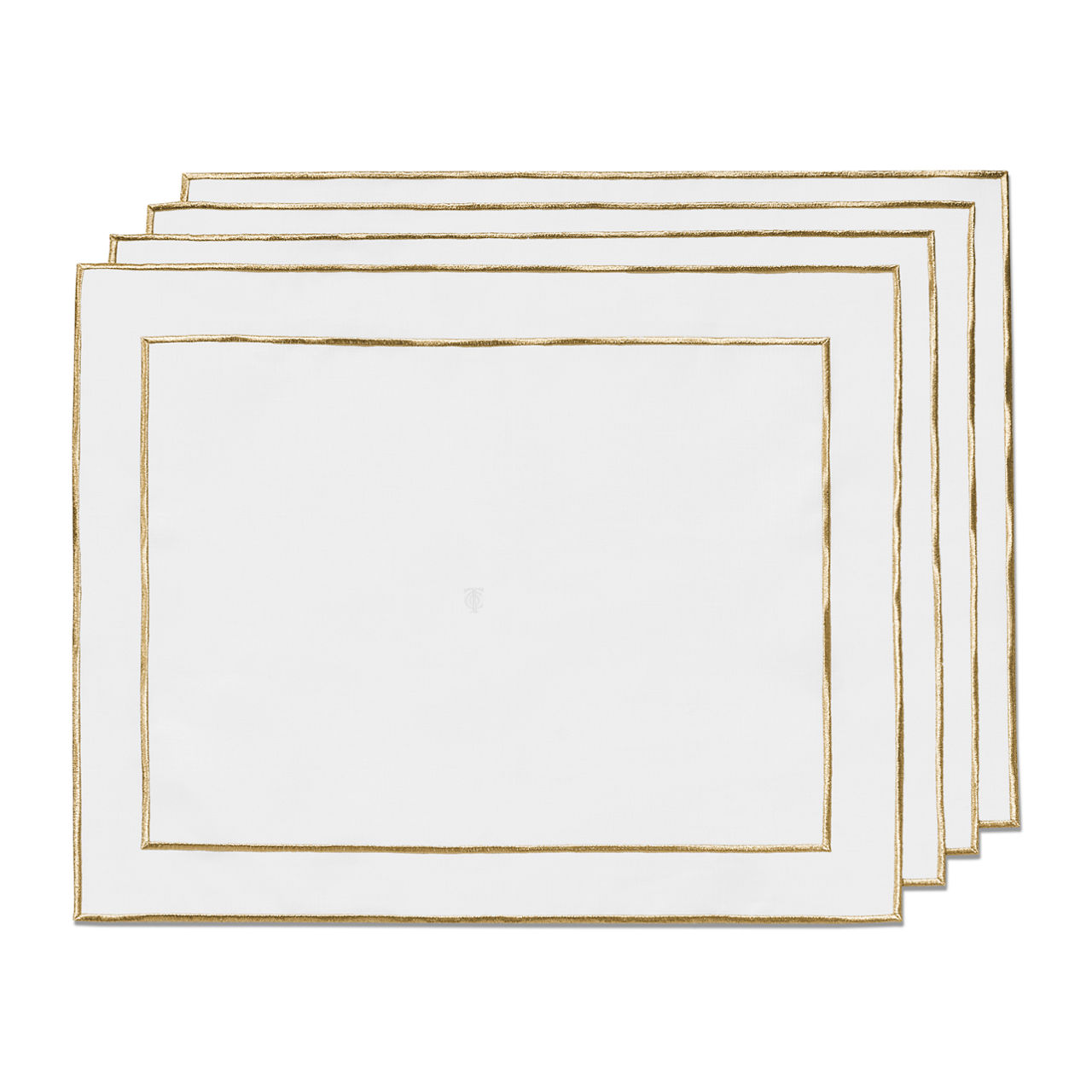 Embroidered Placemats in Linen, Set of Four