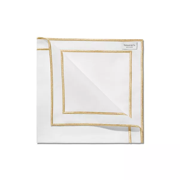 Embroidered Napkins in Linen, Set of Four