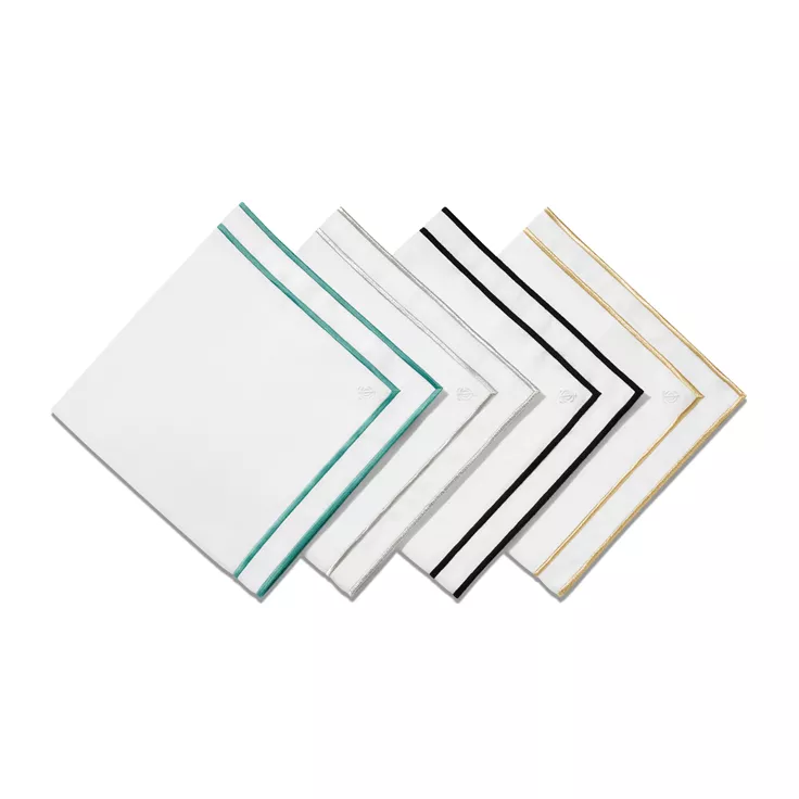 Tiffany Home Essentials:Embroidered Napkins in Linen, Set of Four, 2