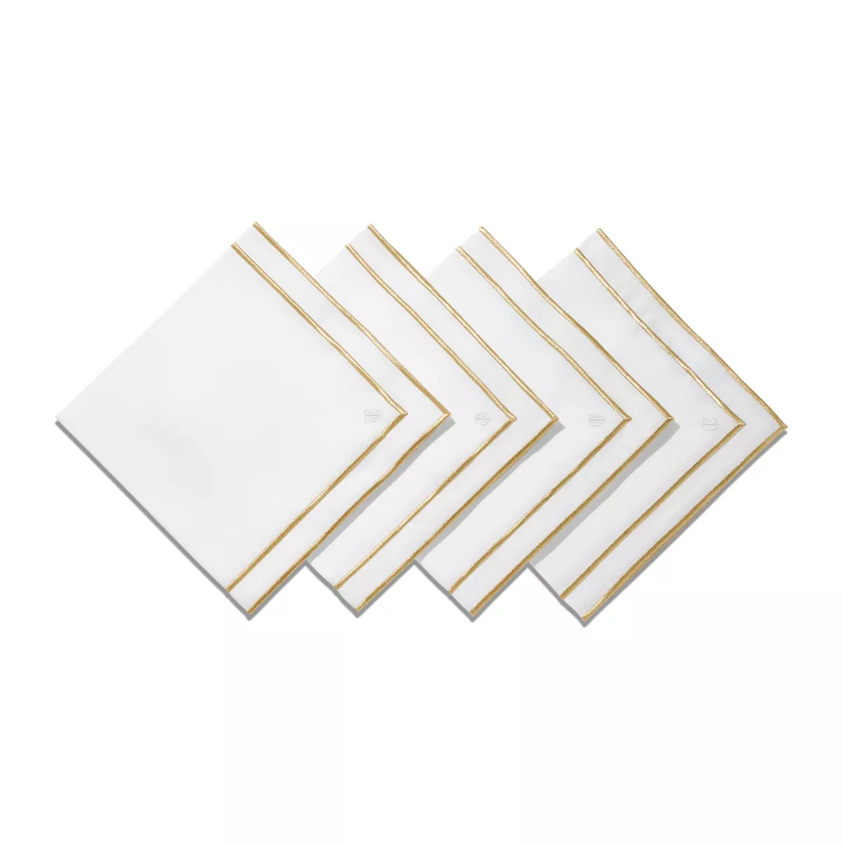 Embroidered Napkins in Linen, Set of Four