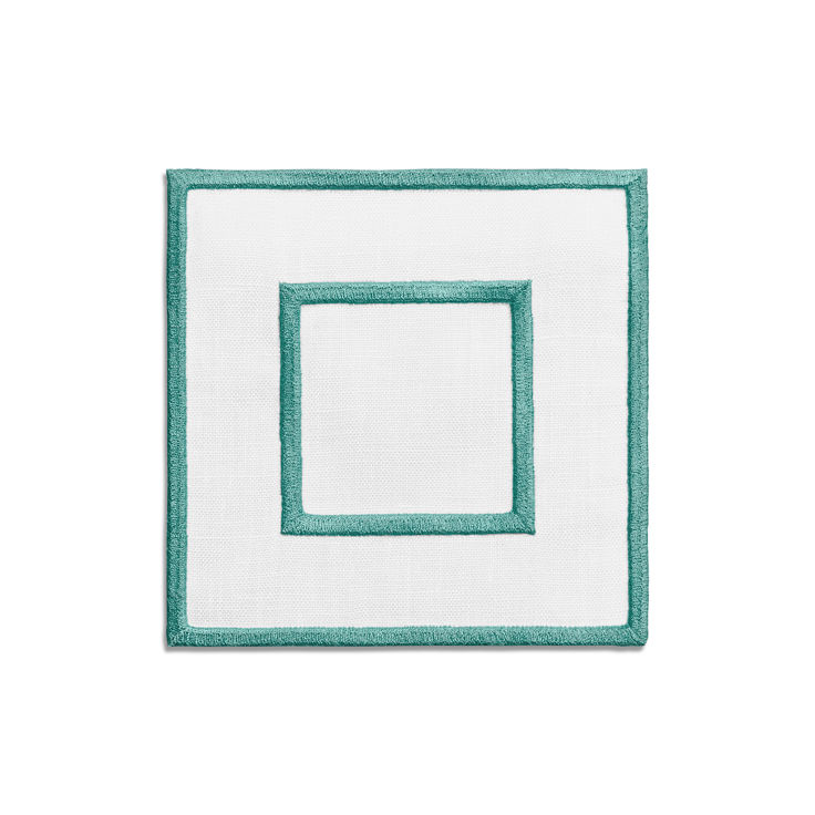 Tiffany Home Essentials:Embroidered Coasters in Linen, Set of Four image number 1