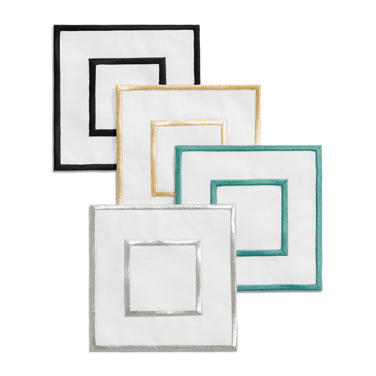 Tiffany Home Essentials:Embroidered Coasters in Linen, Set of Four image number 2