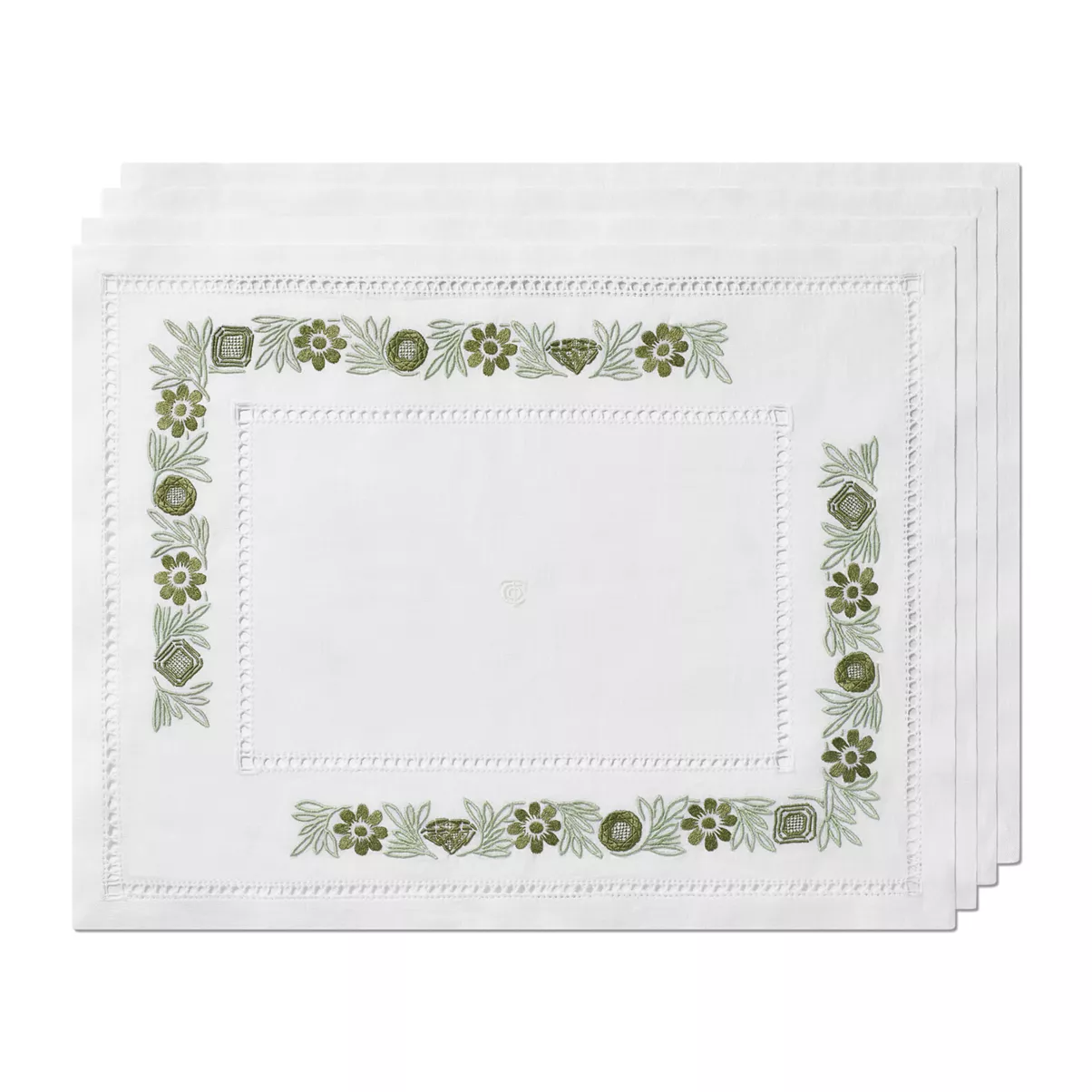 Place Mats Set of Four, in Jade Green Linen