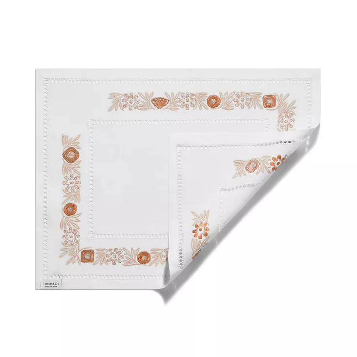 Tiffany Heritage:Place Mats Set of Four, in Carnelian Linen, 1