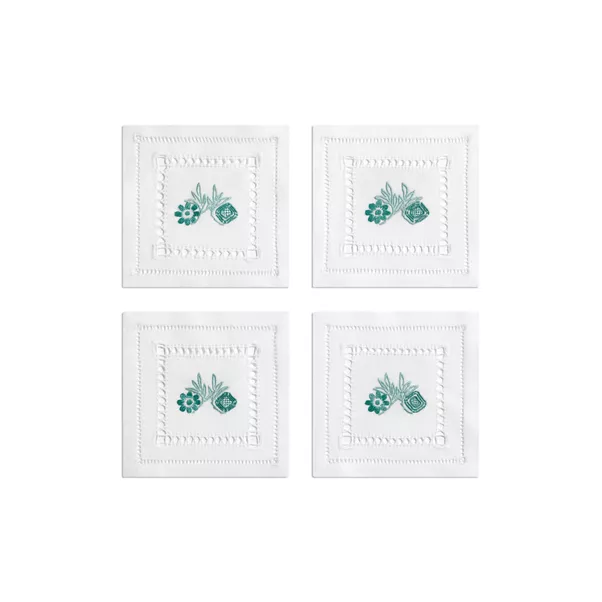 Coasters Set of Four, in Tiffany Blue® Linen