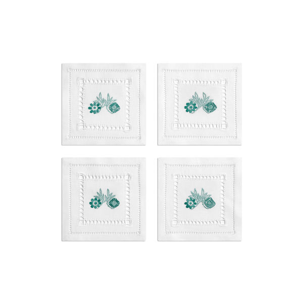 Tiffany Heritage:Coasters Set of Four, in Tiffany Blue® Linen