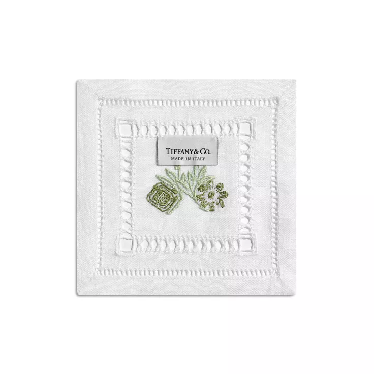 Tiffany Heritage:Coasters Set of Four, in Jade Green Linen, 1