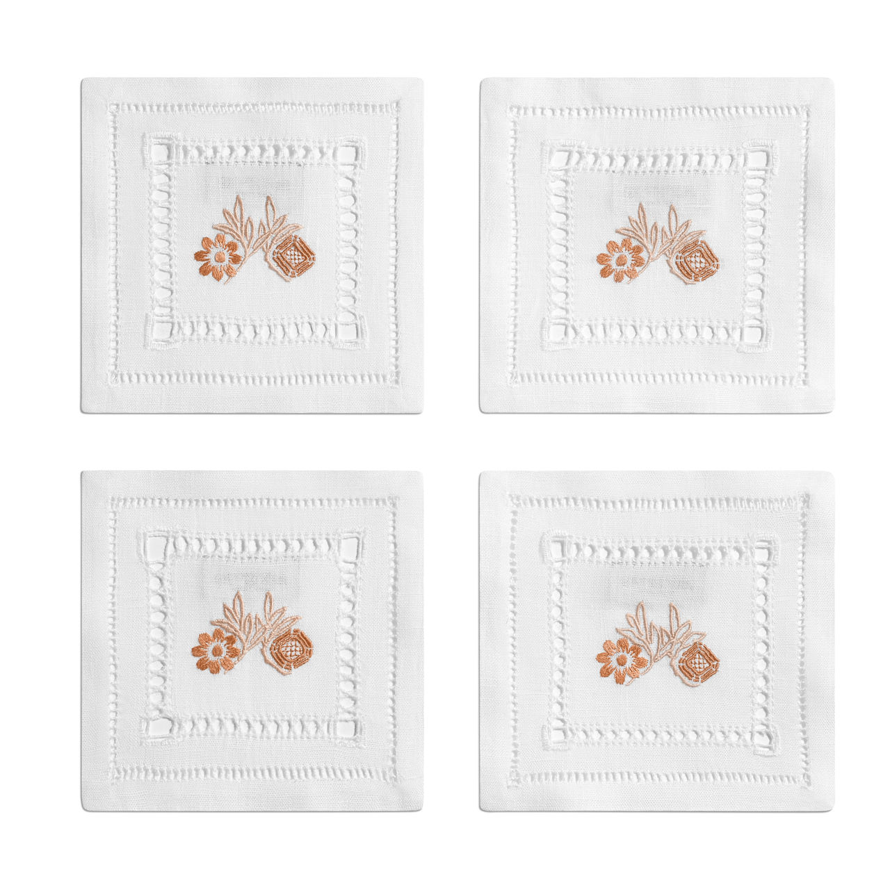 Tiffany Heritage:Posavasos de lino color cornalina, juego de cuatro ...