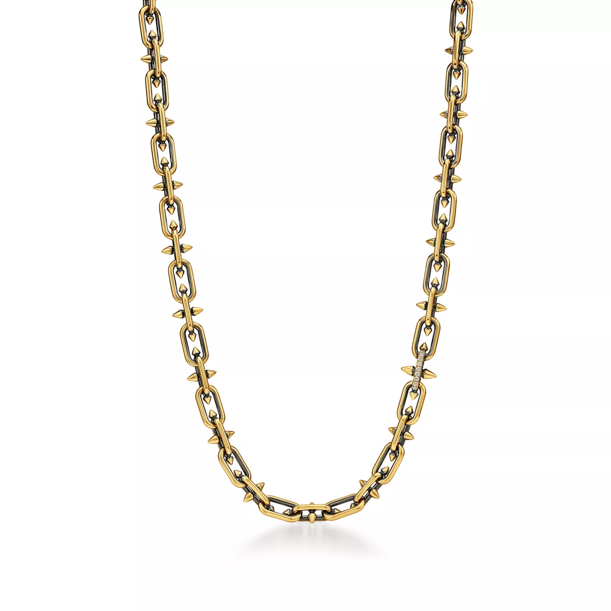 Collier noirci en or et diamants