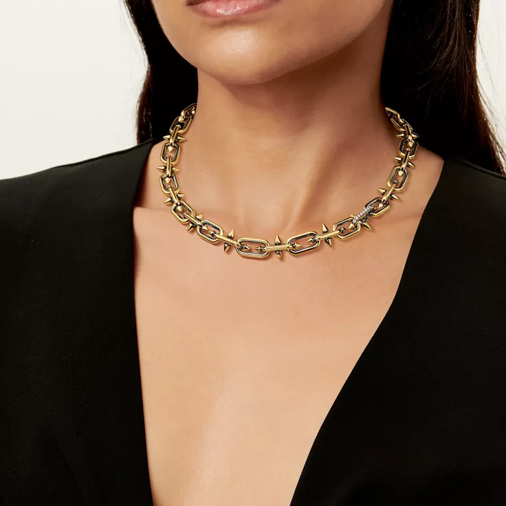 Tiffany Titan by Pharrell Williams:Blackened Necklace in Gold with Diamonds, 1