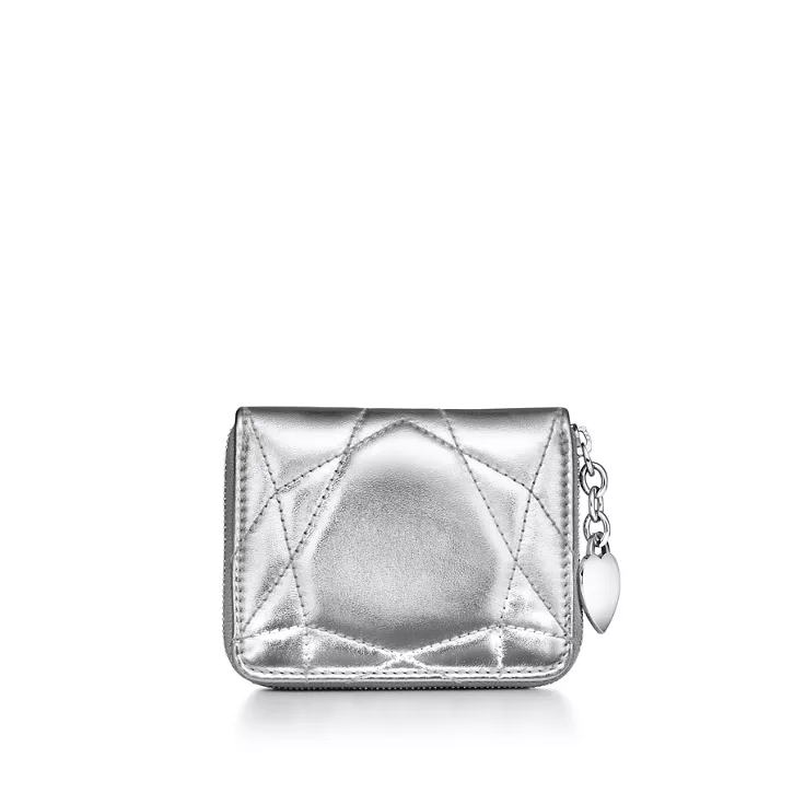 Return to Tiffany™:Padded Small Wallet in Silver-coloured Leather, 2