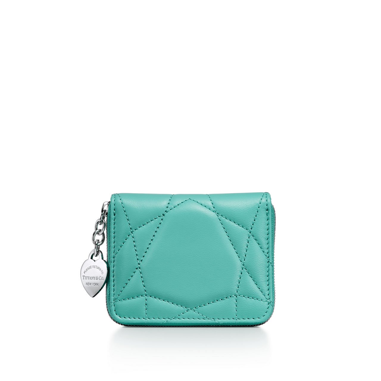 Return to Tiffany™:Kleines gepolstertes Portemonnaie aus Leder in Tiffany Blue® Bildnummer 0