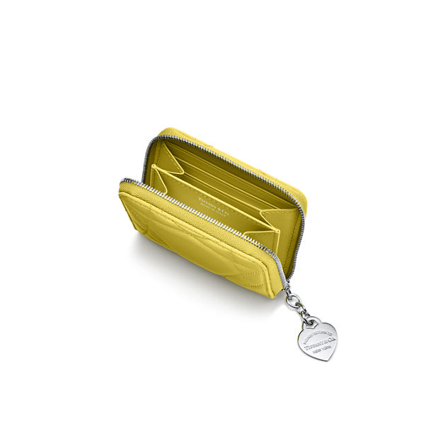 Return to Tiffany™:Padded Small Wallet in Canary Yellow Leather