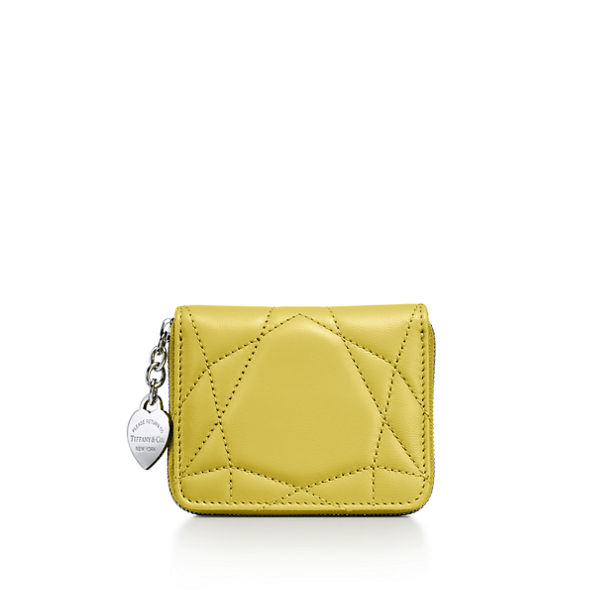 Return to Tiffany™:Padded Small Wallet in Canary Yellow Leather