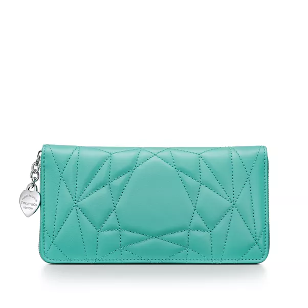 Grand portefeuille rembourré en cuir Tiffany Blue®