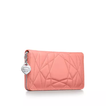Return to Tiffany™:Padded Large Wallet in Almond Pink Leather, 2