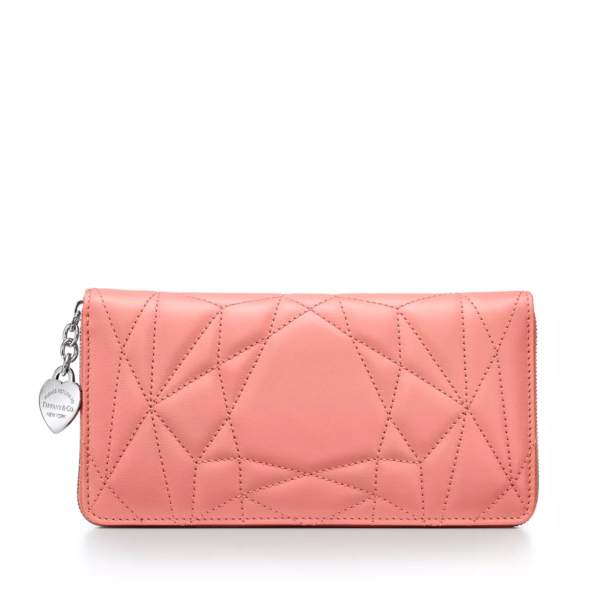 Padded Large Wallet in Almond Pink Leather