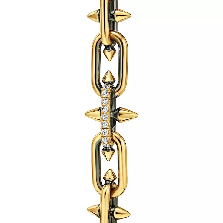 Tiffany Titan by Pharrell Williams:Blackened Bracelet in Gold with Diamonds, 5