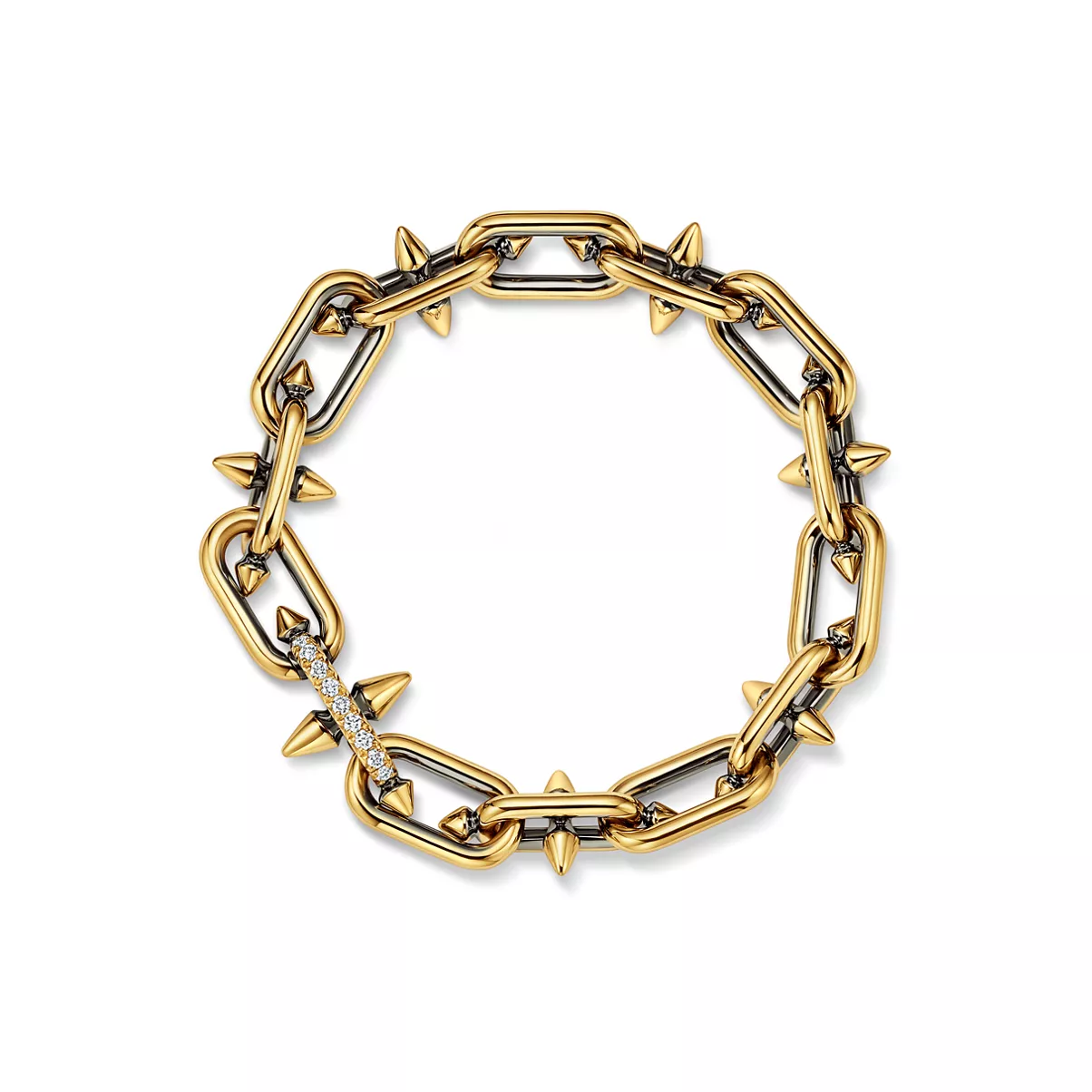 Bracelet noirci en or et diamants