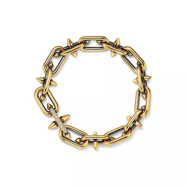 Blackened Bracelet in Gold with Diamonds