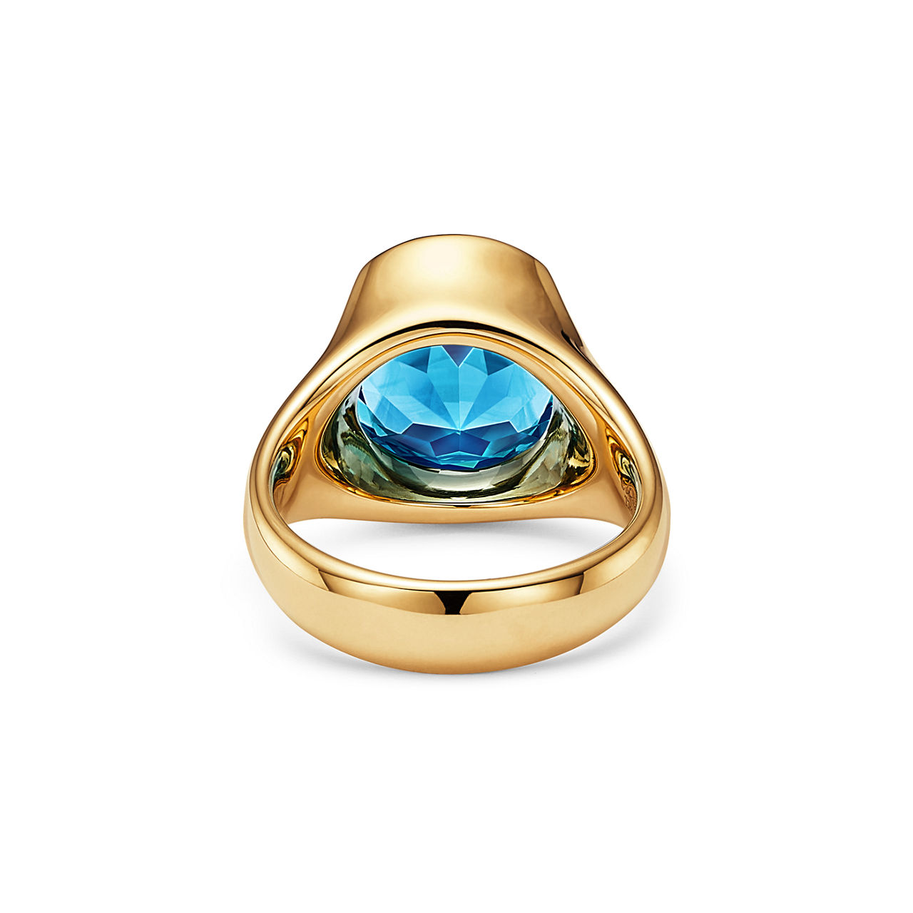 Elsa Peretti®:Fancy Color Ring in Yellow Gold with a Blue Topaz image number 3