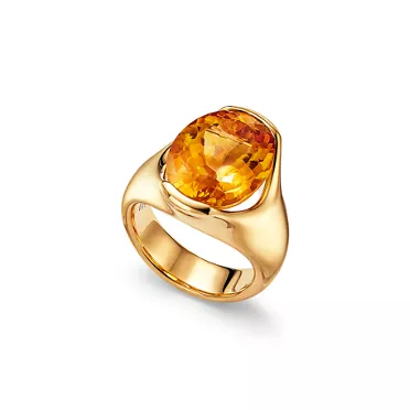 Elsa Peretti®:Fancy Color Ring in Yellow Gold with a Citrine, 2
