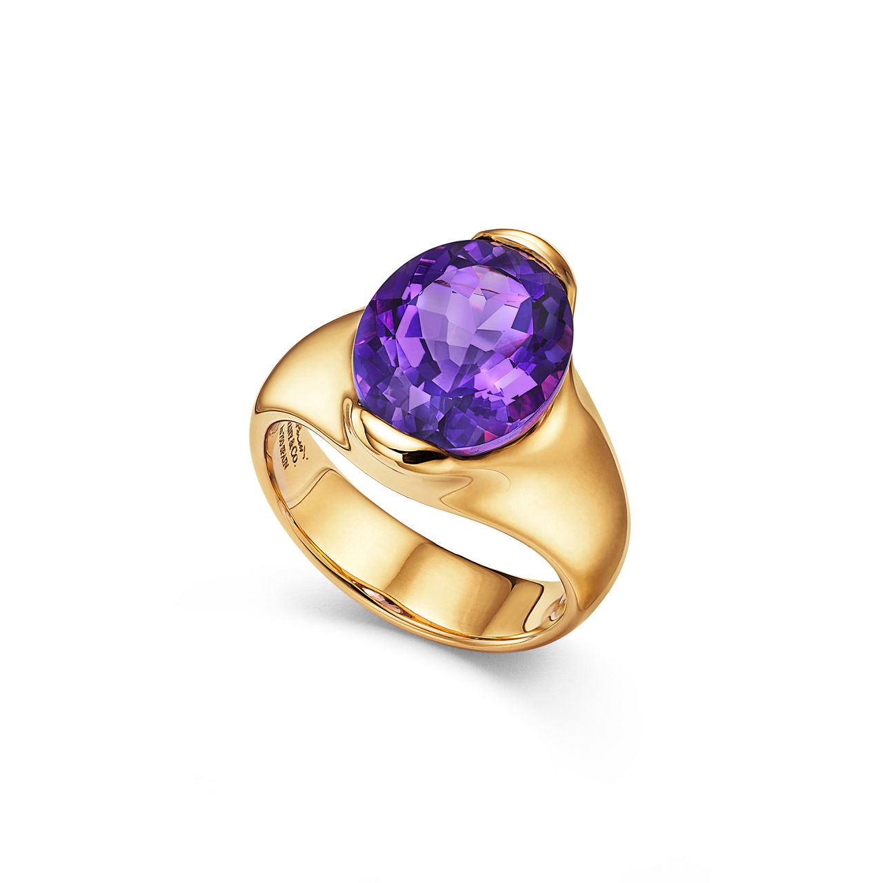 Elsa Peretti®:Fancy Color Ring in Yellow Gold with an Amethyst image number 2