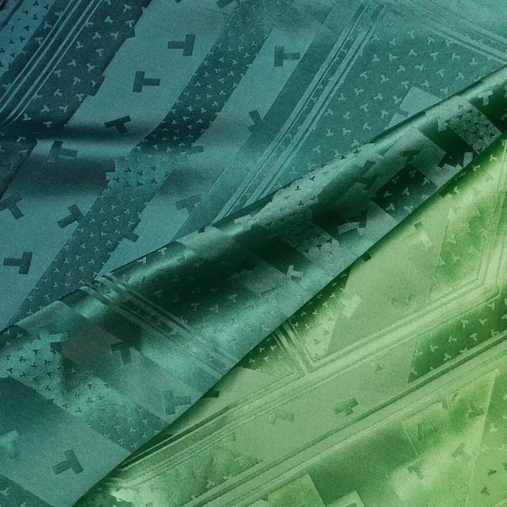 Tiffany T:Dancing T Ribbon Scarf in Infinity Emerald Silk, 1