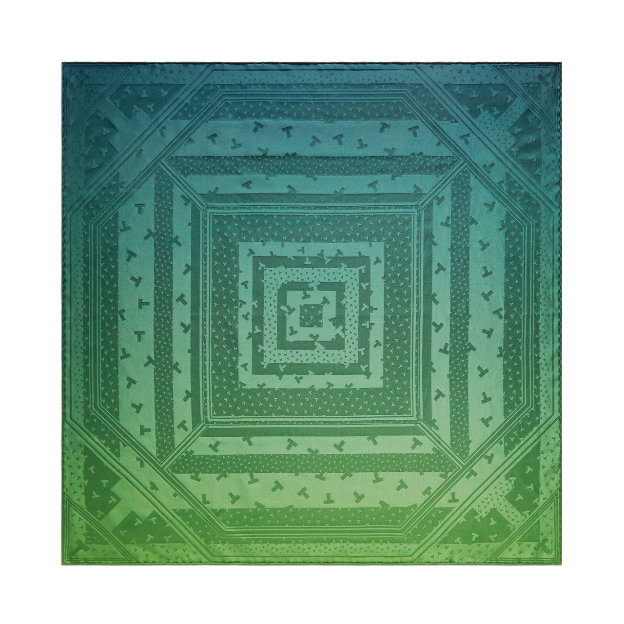 Tiffany T:Dancing T Ribbon Scarf in Infinity Emerald Silk image number 0