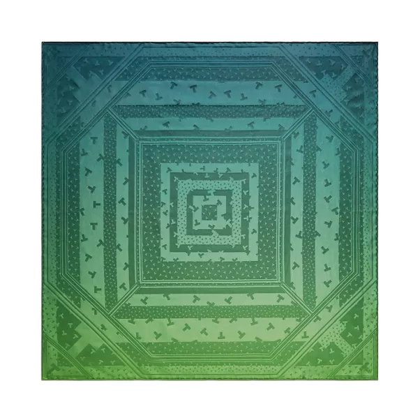 Dancing T Ribbon Scarf in Infinity Emerald Silk