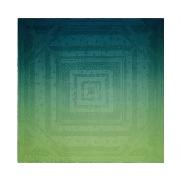 Dancing T Square Scarf in Infinity Emerald Silk
