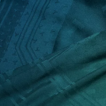 Tiffany T:Dancing T Square Scarf in Infinity Emerald Silk and Wool, 2