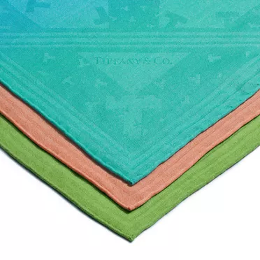 Tiffany T:Dancing T Square Scarf in Infinity Emerald Silk and Wool, 3