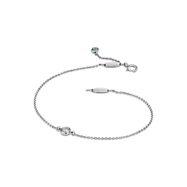 Elsa Peretti®:Diamonds by the Yard® Bracelet in Platinum with an Aquamarine, 3