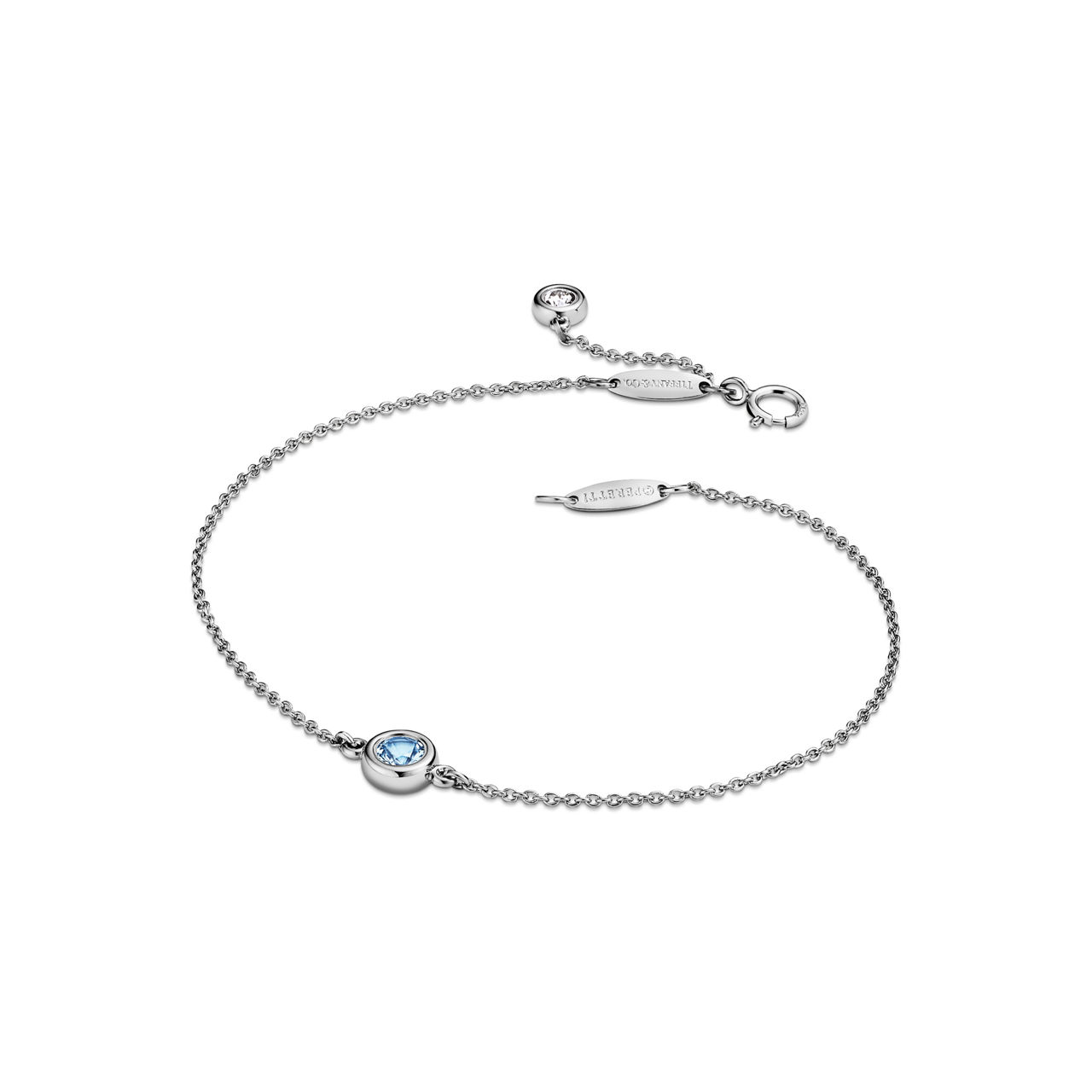 Elsa Peretti®:Color by the Yard Bracelet in Platinum with an Aquamarine image number 3