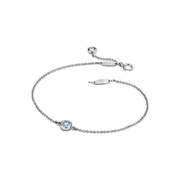 Elsa Peretti®:Color by the Yard Bracelet in Platinum with an Aquamarine, 3