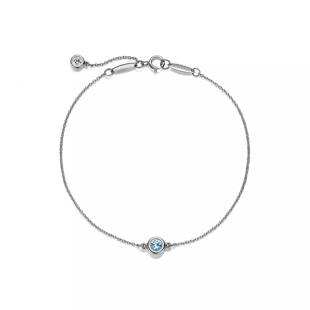 Color by the Yard Bracelet in Platinum with an Aquamarine