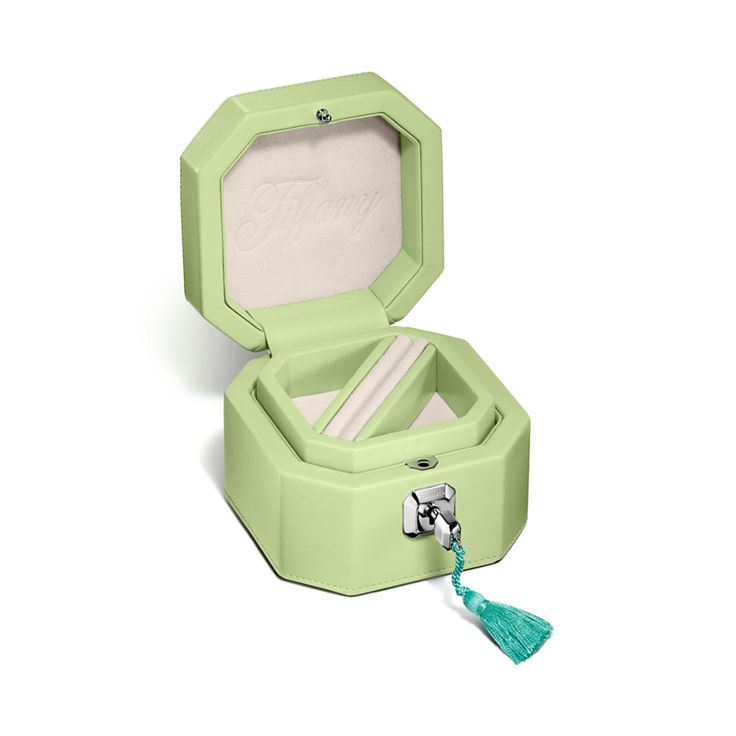 Collezione Tiffany Facets:Portagioie piccolo in pelle color tsavorite numero immagine 1