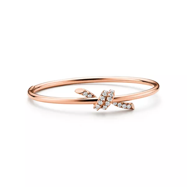 Wire Armreifin Roségold mit Diamanten