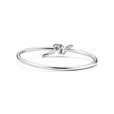 Tiffany Knot:Wire Bangle in White Gold with Diamonds, 3