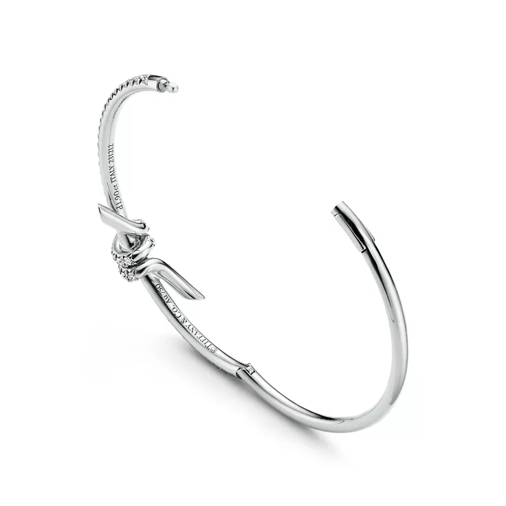 Tiffany Knot:Bangle in White Gold with Diamonds, 5