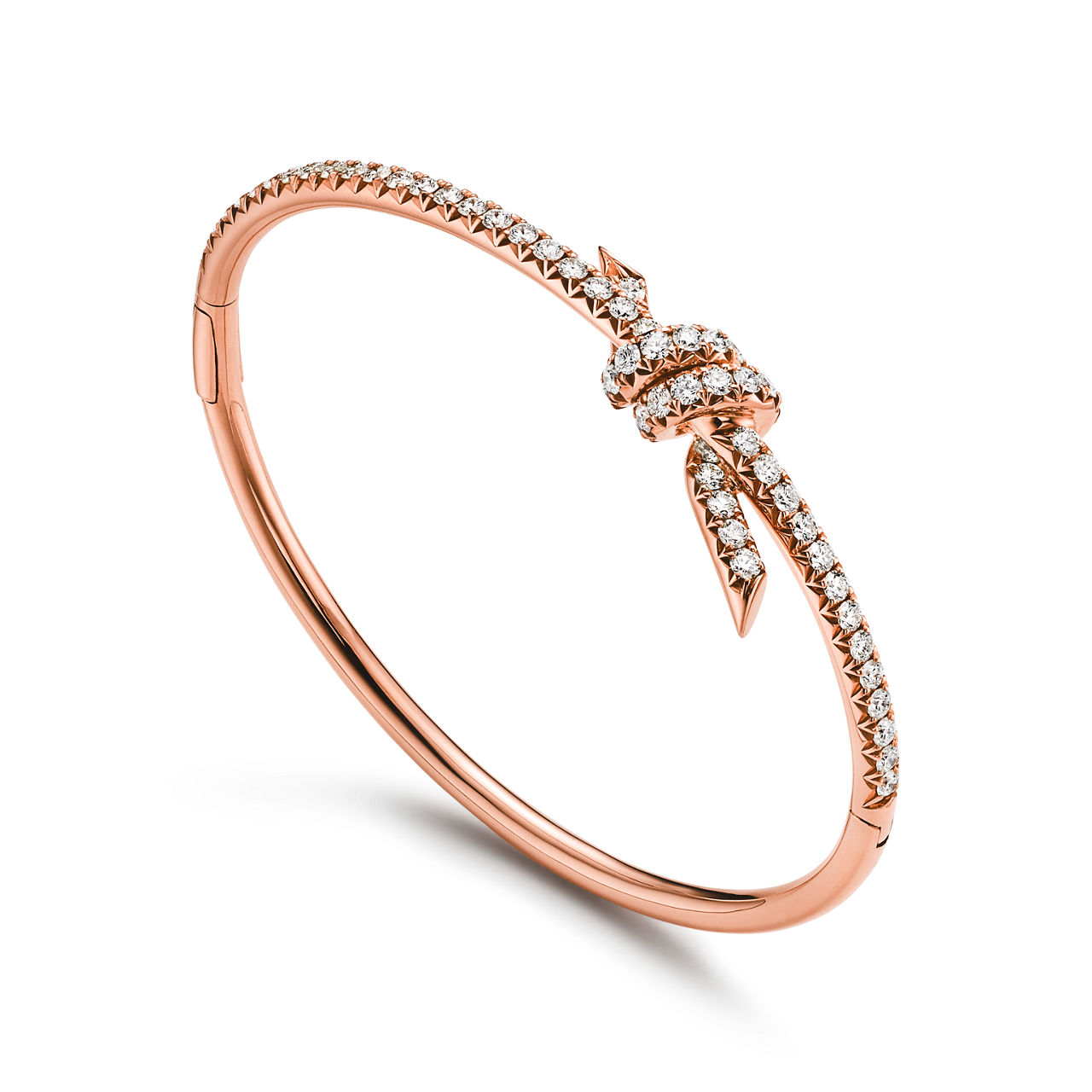 Tiffany Knot:Bangle in Rose Gold with Diamonds image number 3