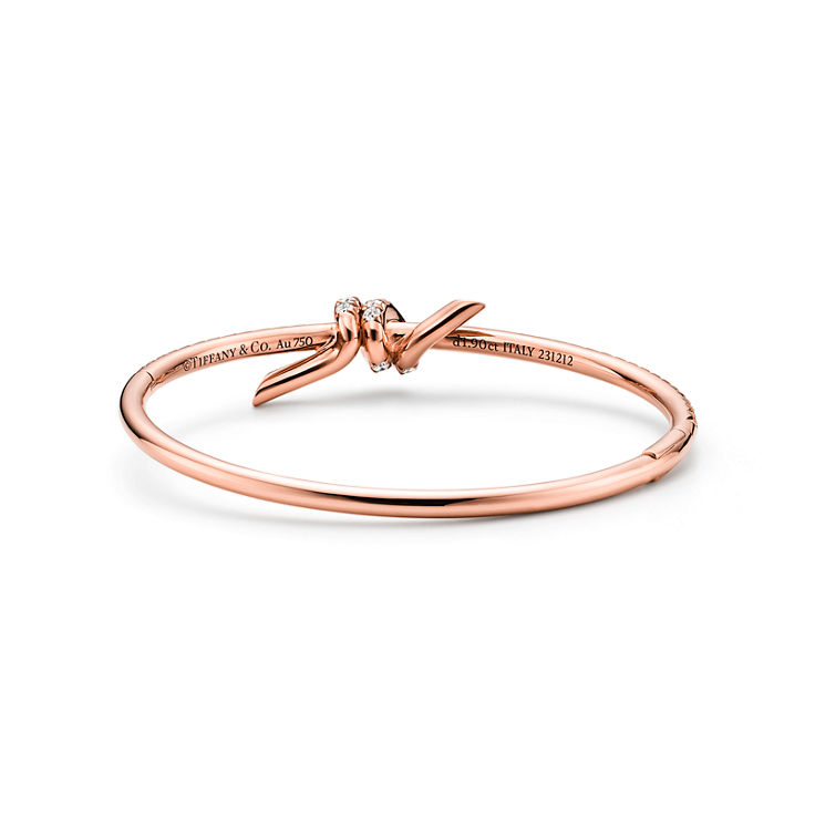 Tiffany Knot:Bangle in Rose Gold with Diamonds image number 4