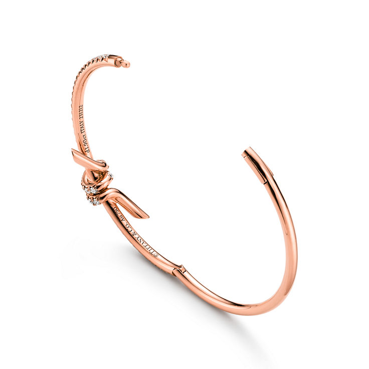 Tiffany Knot:Bangle in Rose Gold with Diamonds image number 5