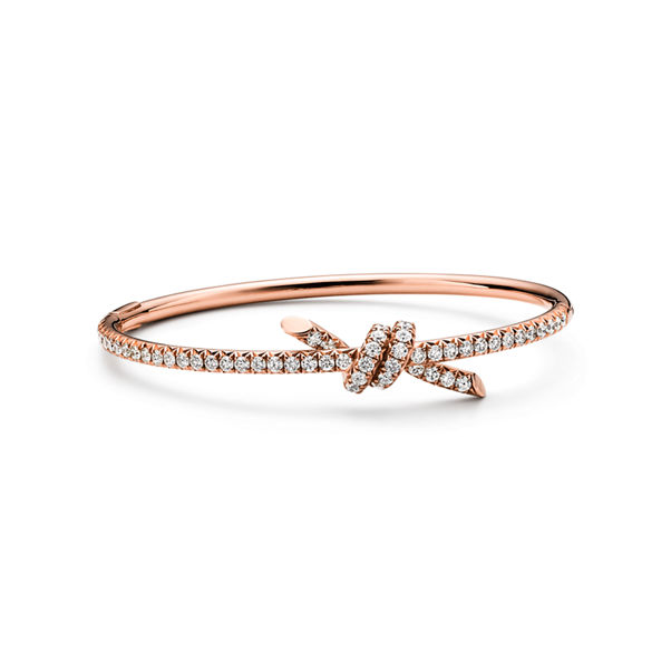 Tiffany Knot:Bangle in Rose Gold with Diamonds