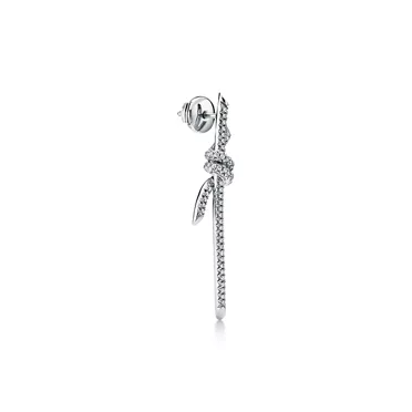 Tiffany Knot:Drop Earrings in White Gold with Diamonds, 2